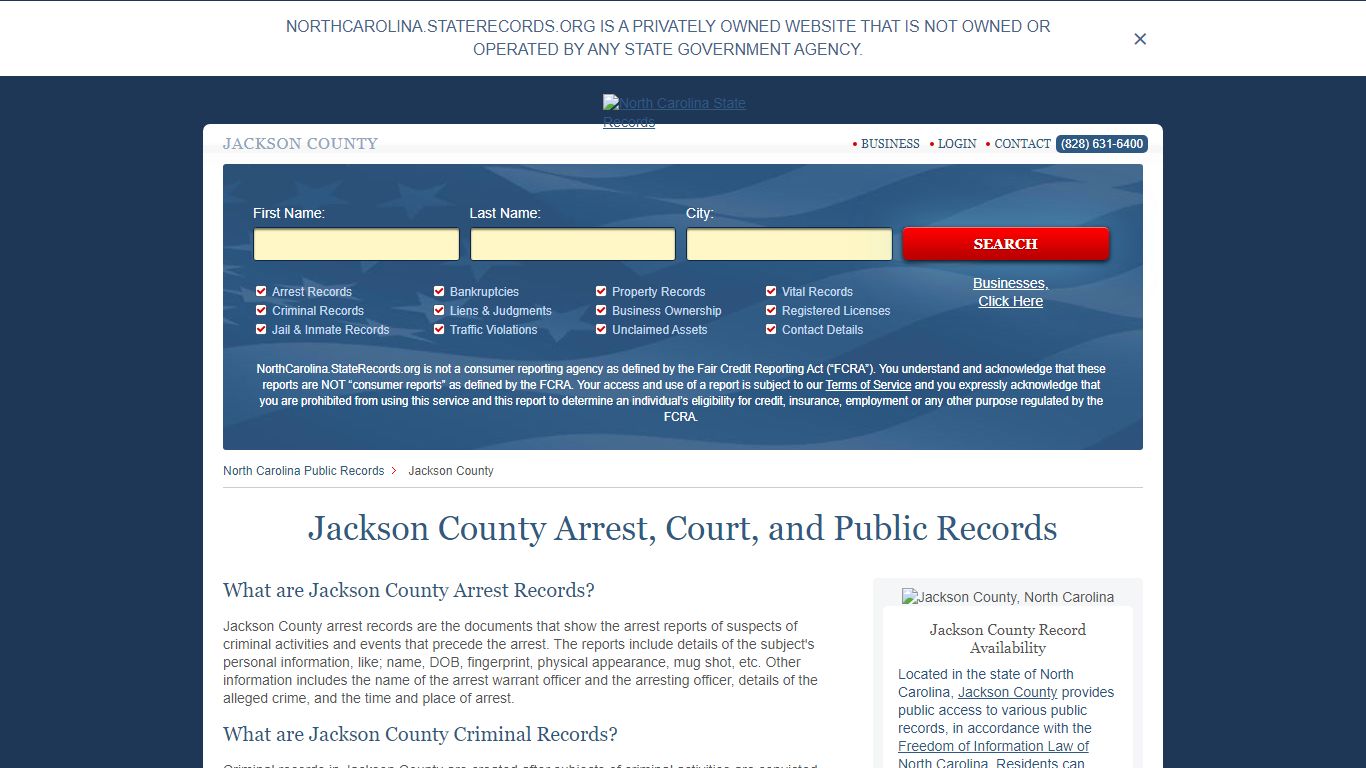 Jackson County Arrest, Court, and Public Records