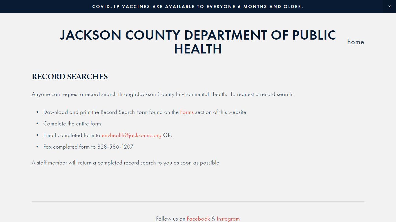 Record Searches — Jackson County Department of Public Health