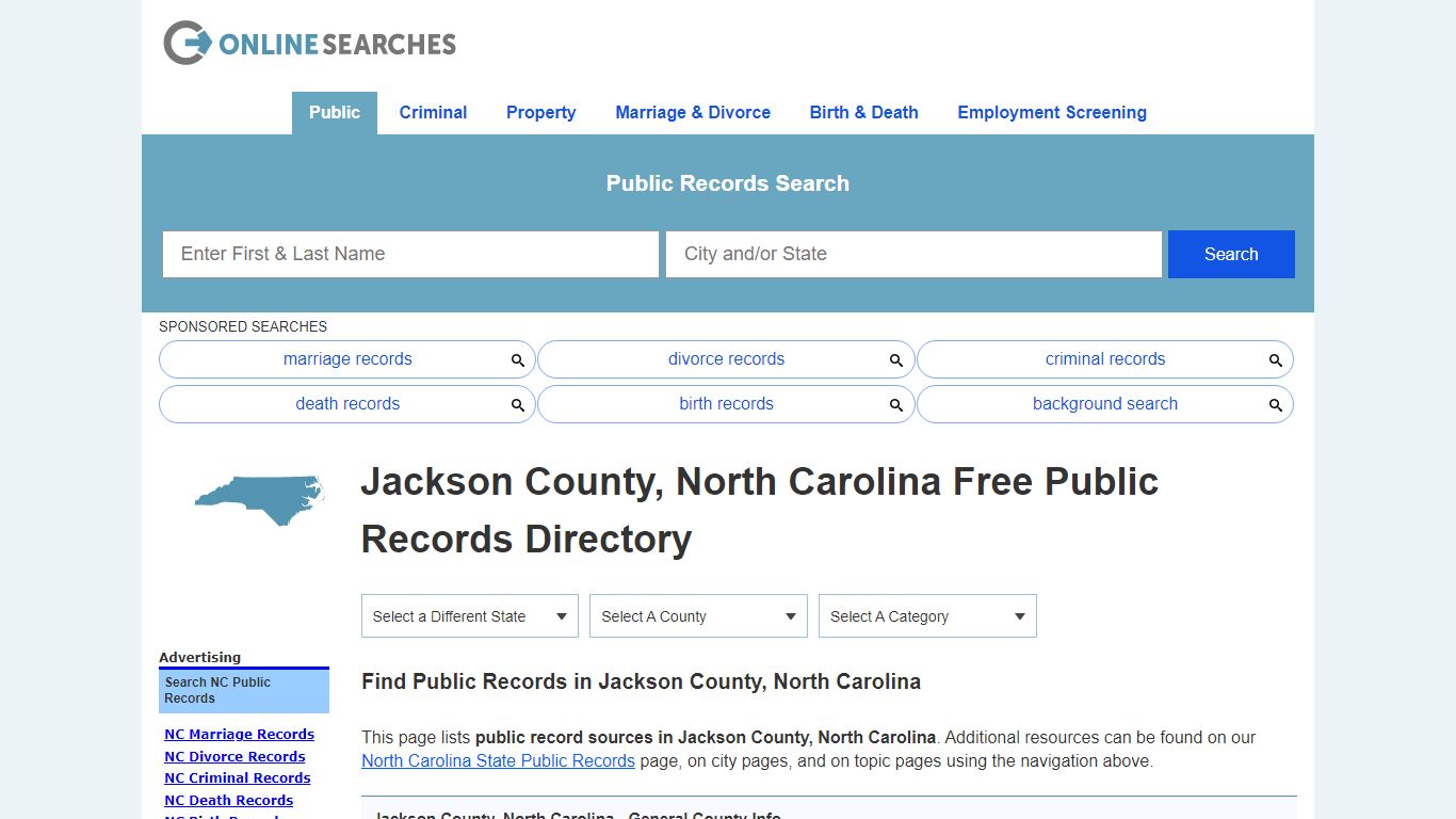 Jackson County, North Carolina Public Records Directory